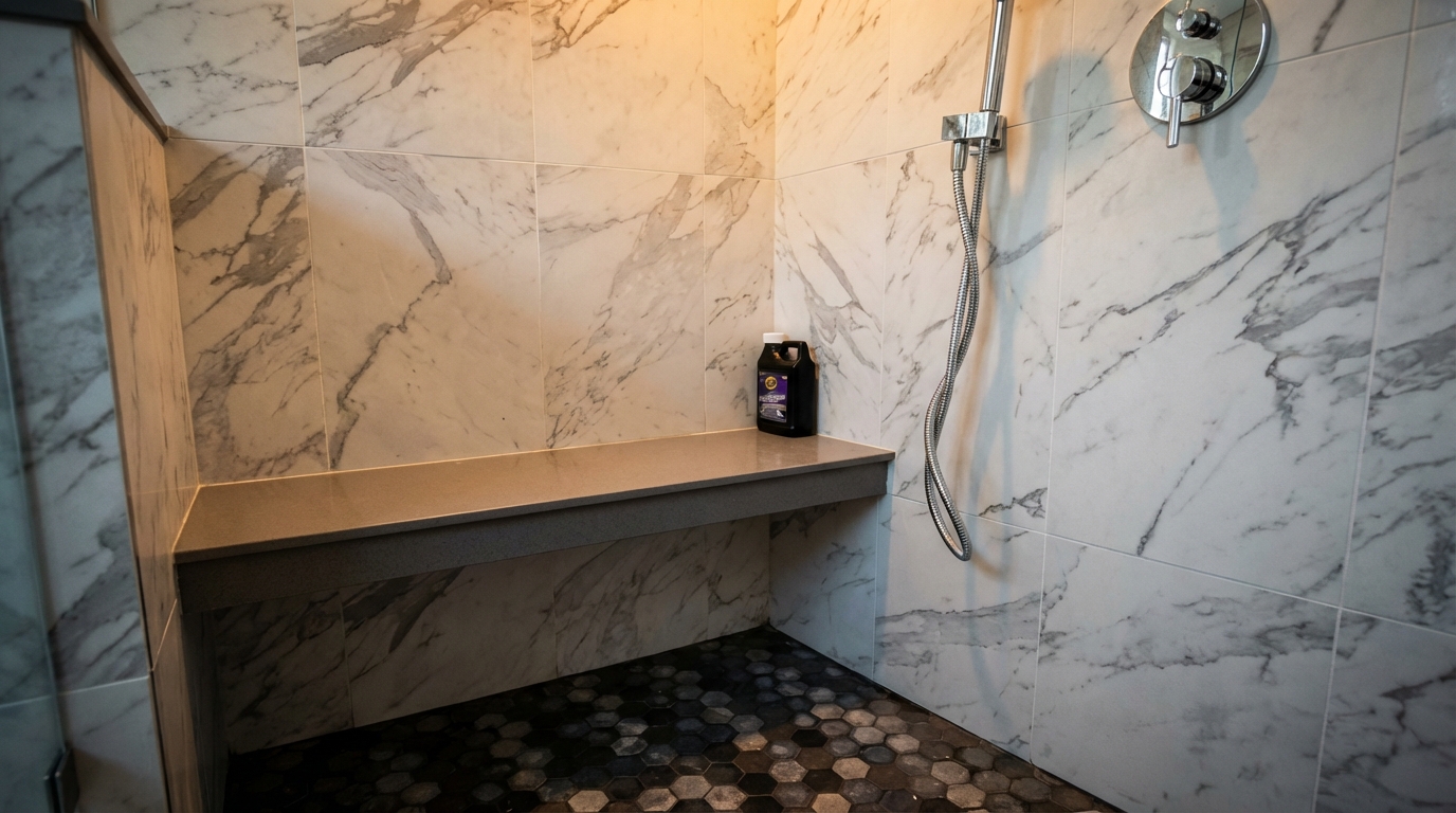 Completed bathroom remodeling project